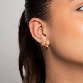 BRINCO ARGOLA LISA EM BANHO DE RÓDIO BRANCO