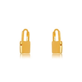 BRINCO ARGOLA CADEADO EM BANHO DE OURO 18K