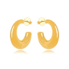 BRINCO ARGOLA LISA EM BANHO DE OURO 18K