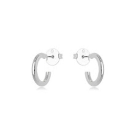 BRINCO ARGOLA LISO EM BANHO DE RÓDIO BRANCO