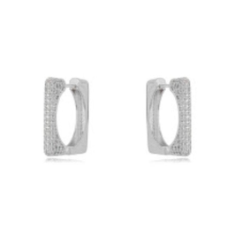 BRINCO ARGOLA MICRO ZIRCÔNIA - G EM BANHO DE RÓDIO BRANCO