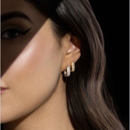 BRINCO ARGOLA QUADRADA MICRO ZIRCÔNIA