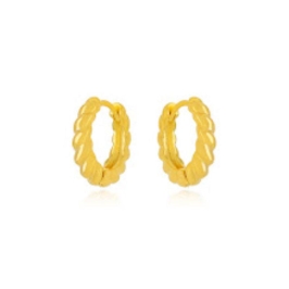 BRINCO ARGOLA TORCIDA EM BANHO DE OURO 18K