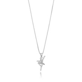 COLAR BAILARINA MICRO ZIRCÔNIA EM BANHO DE RÓDIO BRANCO