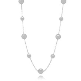 COLAR BOLAS LISAS EM BANHO DE RÓDIO BRANCO