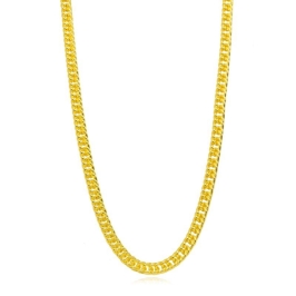 COLAR CHOKER ELOS GRUMET LISO EM BANHO DE OURO 18K