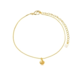 TORNOZELEIRA CONCHA LISA EM BANHO DE OURO 18K