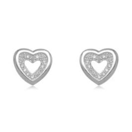 BRINCO CORAÇÃO CRAVEJADO EM PRATA 925