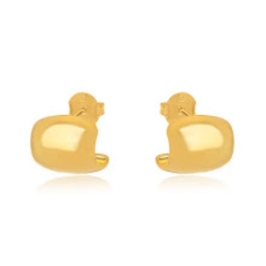 BRINCO MEIA ARGOLA LISA EM BANHO DE OURO 18K