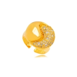 ANEL CRAVEJADO MICRO ZIRCÔNIA EM BANHO DE OURO 18K