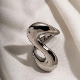 ANEL ORGÂNICO LISO EM BANHO DE RÓDIO BRANCO