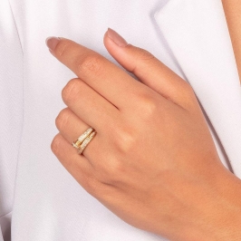 ANEL PREGO MICRO ZIRCÔNIA EM BANHO DE OURO 18K