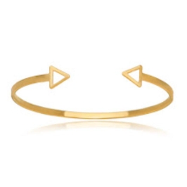 BRACELETE TRIANGULO VAZADO LISO EM BANHO DE OURO 18K