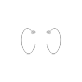 BRINCO ARGOLA FINA EM BANHO DE RÓDIO BRANCO