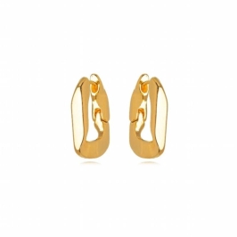 BRINCO ARGOLA LISA EM BANHO DE OURO 18K