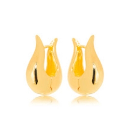 BRINCO ARGOLA LISA EM BANHO DE OURO 18K