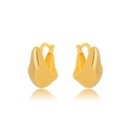 BRINCO ARGOLA ORGÂNICA EM BANHO DE OURO 18K