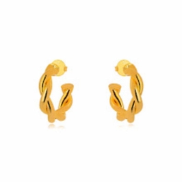BRINCO ARGOLA TORCIDA EM BANHO DE OURO 18K