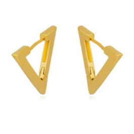 BRINCO ARGOLA TRIANGULO EM BANHO DE OURO 18K
