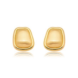 BRINCO FOSCO LISO EM BANHO DE OURO 18K