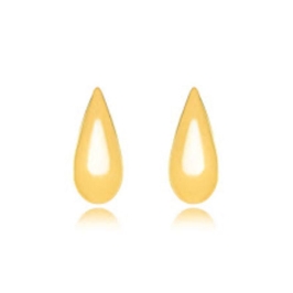 BRINCO GOTA LISA EM BANHO DE OURO 18K