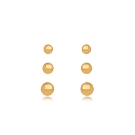 BRINCO TRIO ESFERA EM BANHO DE RÓDIO BRANCO