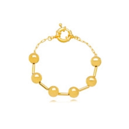 PULSEIRA CANUTILHO E BOLAS EM BANHO DE OURO 18K