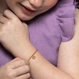 PULSEIRA CORAÇÃO EM BANHO DE OURO 18K