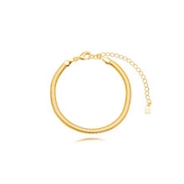 PULSEIRA MALHA ROLIÇA EM BANHO DE OURO 18K