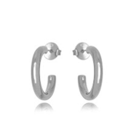 BRINCO ARGOLA LISA EM BANHO DE RÓDIO BRANCO