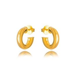 BRINCO ARGOLA LISA EM BANHO DE OURO 18K