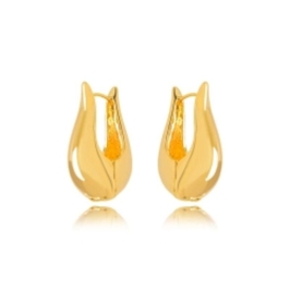 BRINCO ARGOLA LISA EM BANHO DE OURO 18K