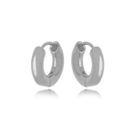 BRINCO ARGOLA LISA EM BANHO DE RÓDIO BRANCO