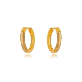 BRINCO ARGOLA MICRO ZIRCÔNIA EM BANHO DE OURO 18K
