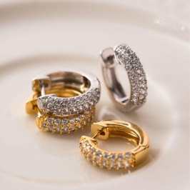 BRINCO ARGOLA MICRO ZIRCÔNIA EM BANHO DE OURO 18K