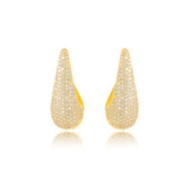 BRINCO GOTA MICRO ZIRCÔNIA EM BANHO DE OURO 18K
