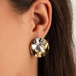 BRINCO ORGÂNICO EM BANHO DE RÓDIO BRANCO E OURO 18K