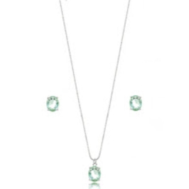 CONJUNTO OVAL CITRINO EM BANHO DE RÓDIO BRANCO