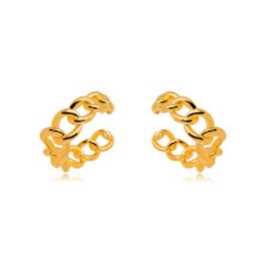 PIERCING DUPLO ELOS LISO EM BANHO DE OURO 18K