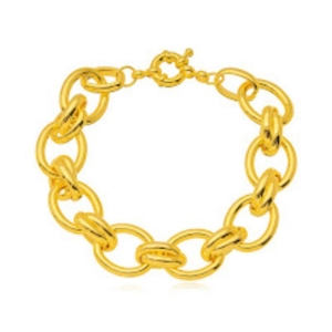 PULSEIRA ELOS LISOS EM BANHO DE OURO 18K