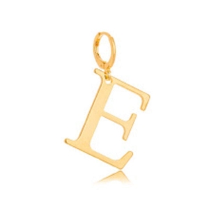 PINGENTE LETRA E LISO EM BANHO DE OURO 18K