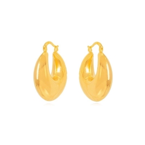 BRINCO ARGOLA LISA EM BANHO DE OURO 18K