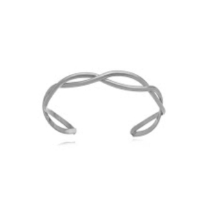 BRACELETE VAZADO LISO EM BANHO DE RÓDIO BRANCO
