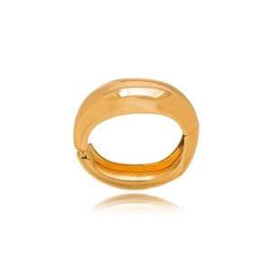 PULSEIRA MAXI BRACELETE LISO EM BANHO DE OURO 18K