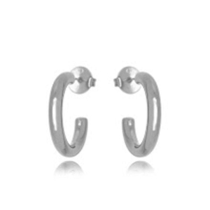 BRINCO ARGOLA LISA EM BANHO DE RÓDIO BRANCO