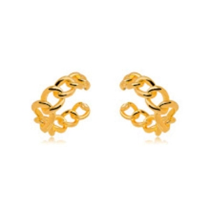 PIERCING DUPLO ELOS LISO EM BANHO DE OURO 18K