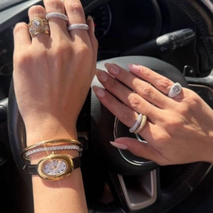 ANEL SETEIRO SMILEY CRAVEJADO - BANHO DE RÓDIO BRANCO