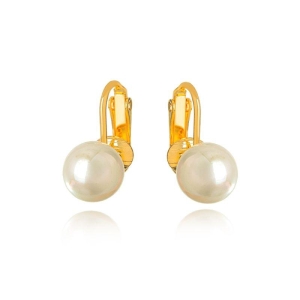BRINCO DE PRESSÃO PÉROLA CLÁSSICA - BANHO DE OURO 18K