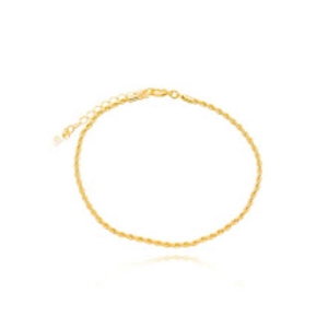 TORNOZELEIRA CORDÃO BAIANO EM BANHO DE OURO 18 K