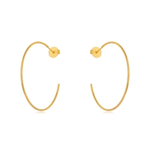 BRINCO ARGOLA GRANDE OVAL LISA - BANHO DE OURO 18K